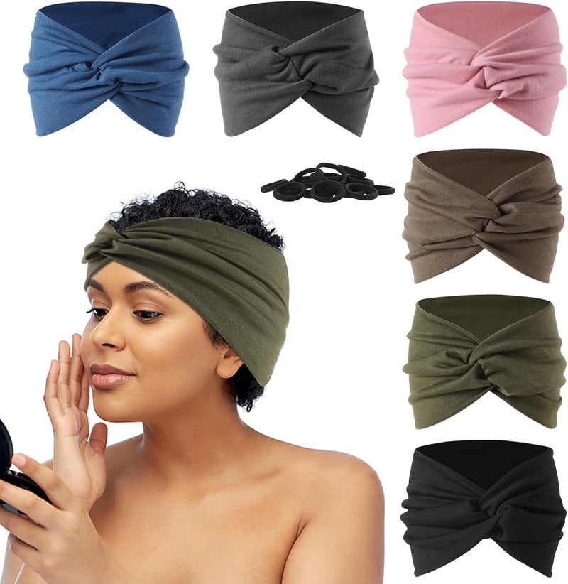 Luuao 12 Pcs Stretchy Sport Headbands for Women,Absorbed Sport Headband Soft Twist Knotted Headbands for Yoga, Workout Daily Life - Image 1